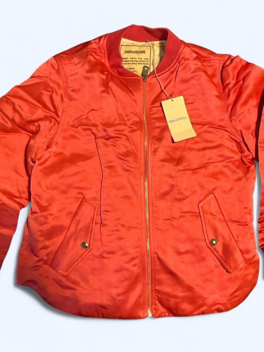 Zadig & Voltaire Pink Zip-Front Bomber Jacket